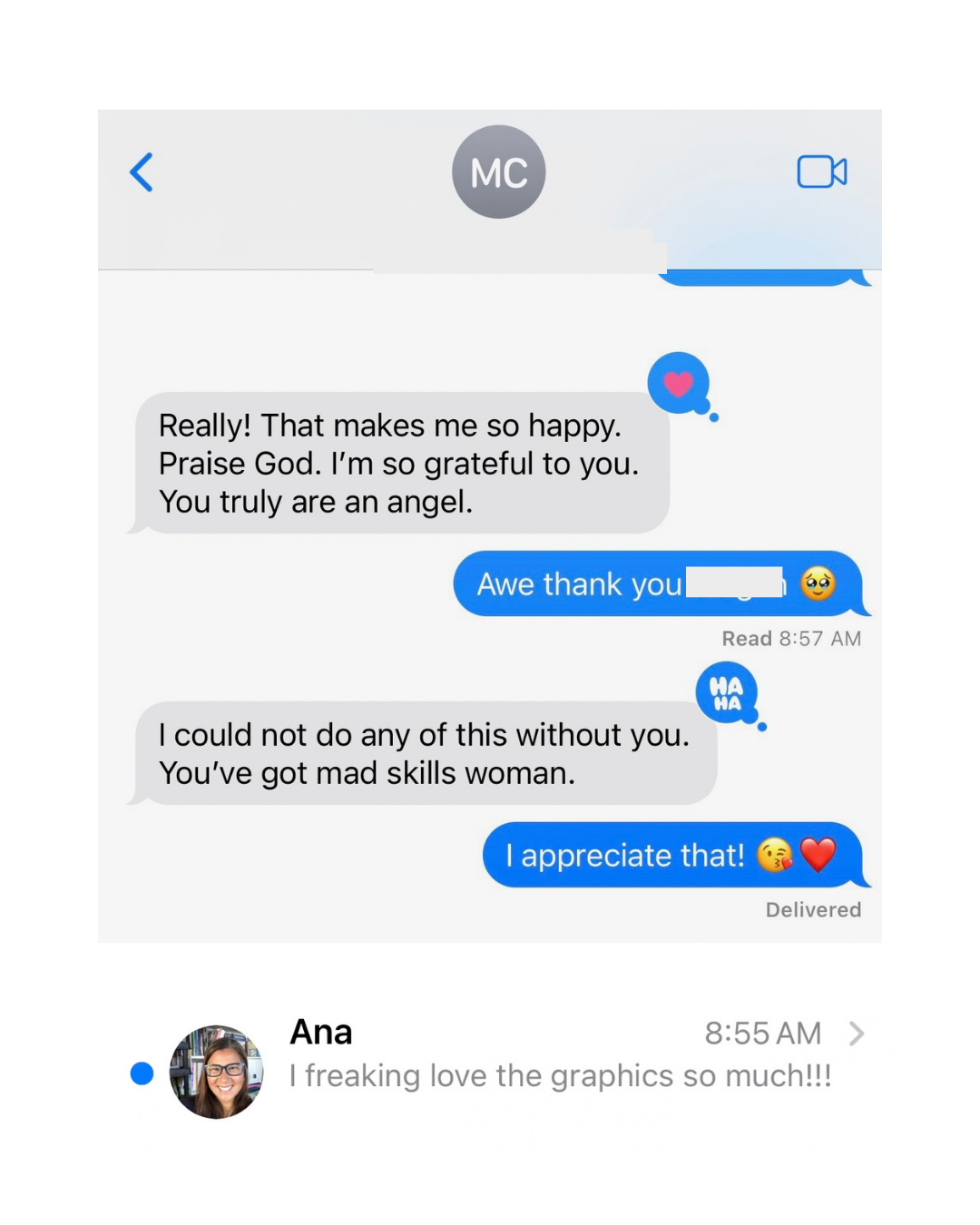 Client reviews and messages for Tara Lee Felix of Created Social